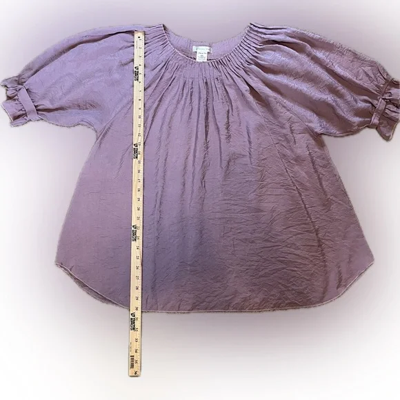 Paisley Vine Swing Tunic Plum sizes 1X & 2X - Picture 6 of 14